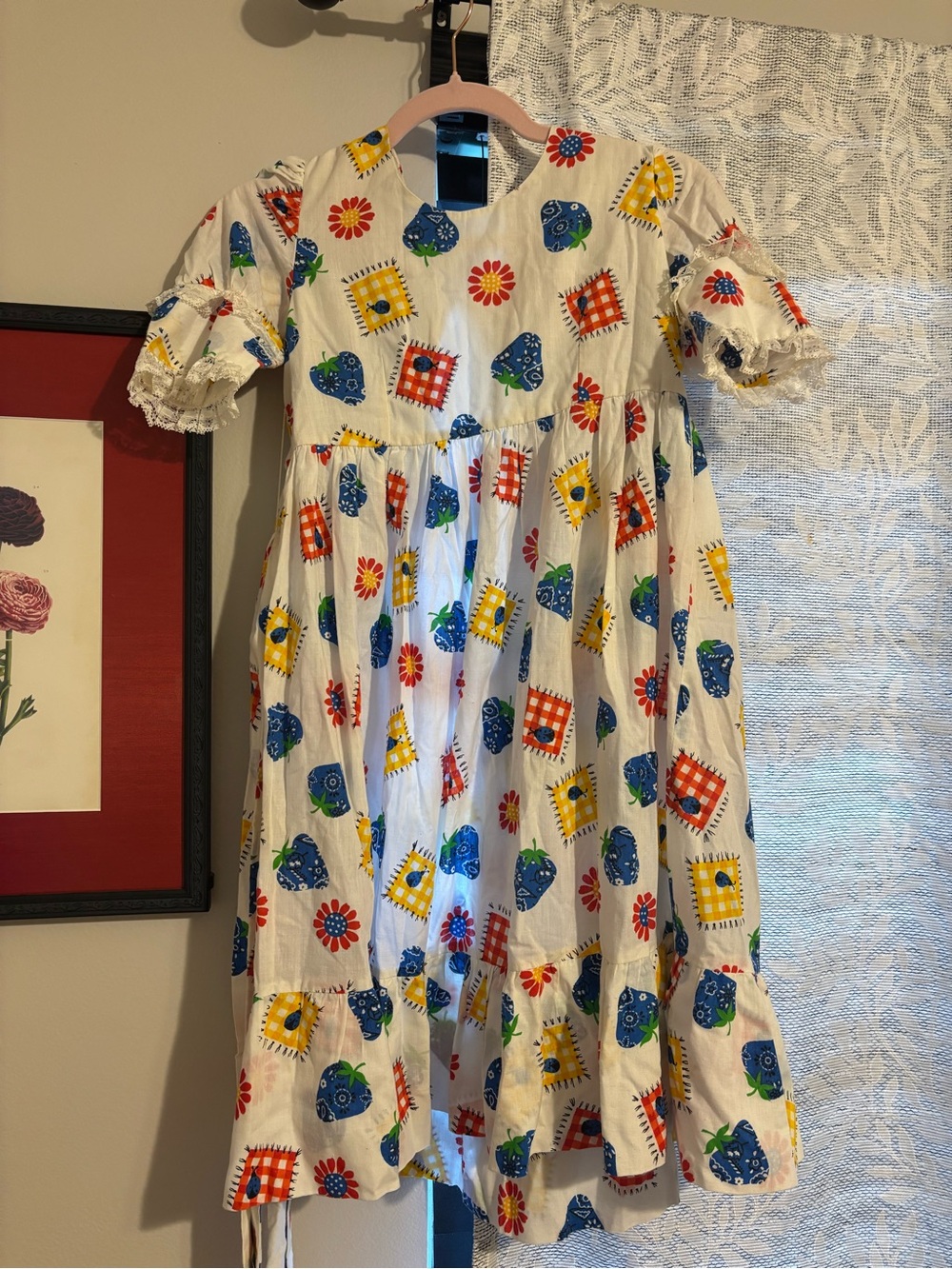 Vintage fruit print babydoll dress